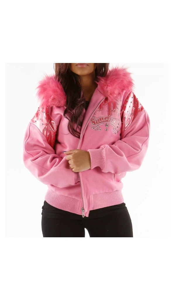Pelle Pelle Pink Live Like A Queen Wool Jacket | Fur Hood