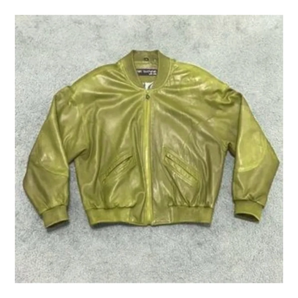 Pelle Pelle Yellow Bomber Leather Jacket | MB Jacket view 2