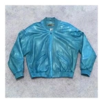 Pelle Pelle Turquoise Bomber Leather Jacket