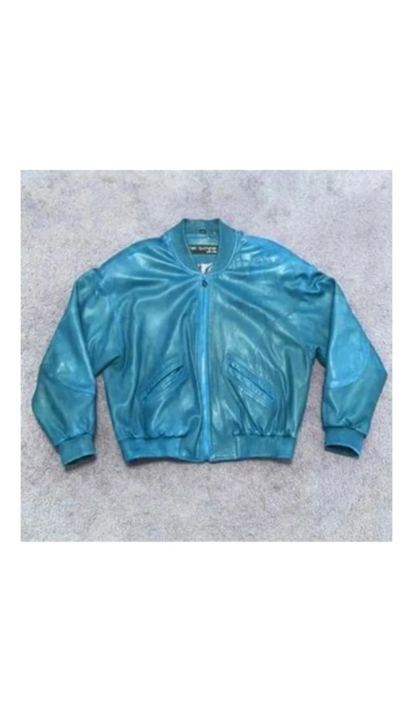 Pelle Pelle Turquoise Bomber Leather Jacket | MB Jacket