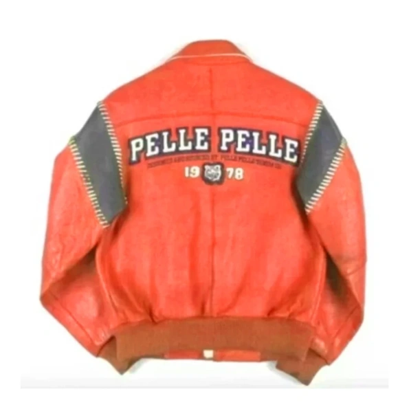 Pelle Pelle Bomber Orange Leather Jacket | Men & Women view 2