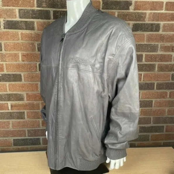 Pelle Pelle Grey Bomber Leather Jacket