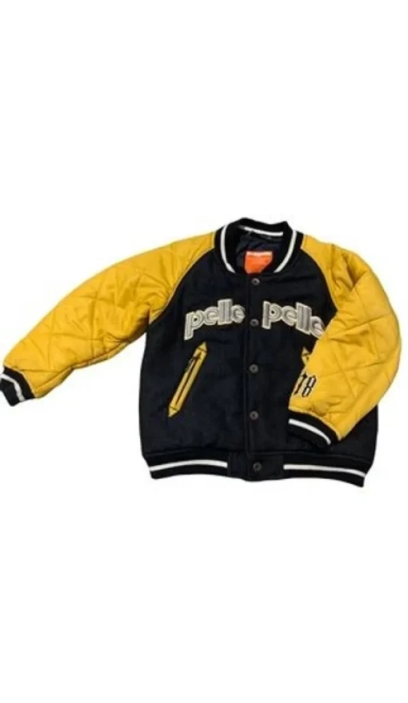 Pelle Pelle Black Yellow Wool Leather Jacket