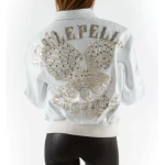 Pelle Pelle Women White Leather Studs Jacket