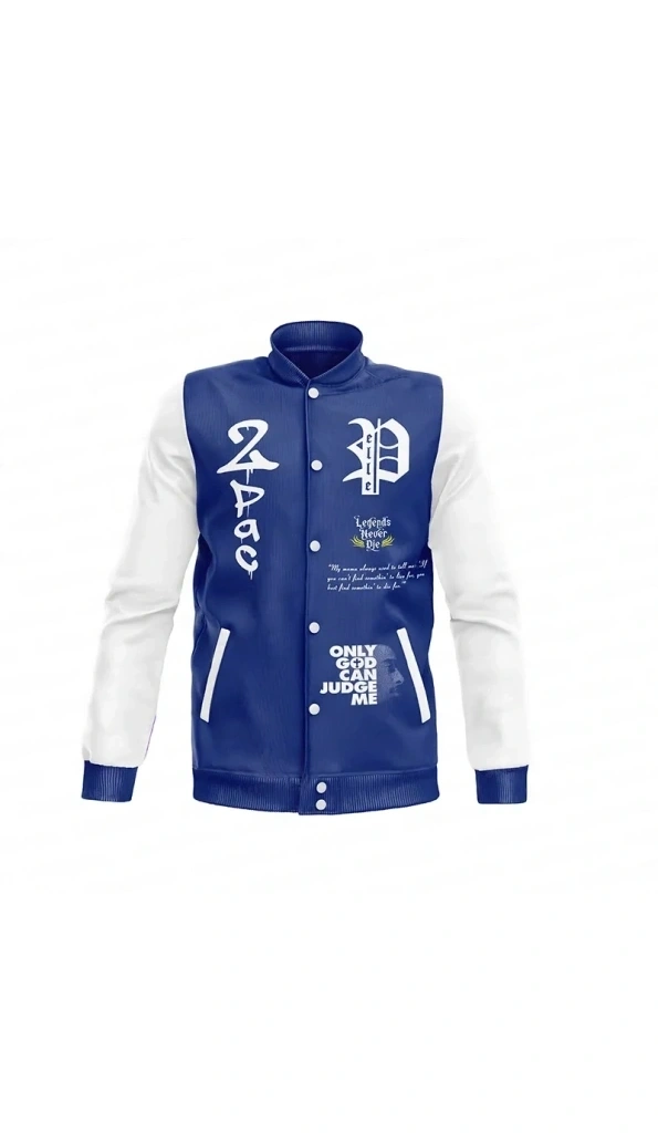 Pelle Pelle Tupac Blue Leather Jacket | Legends Never Die