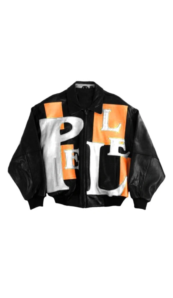 Pelle Pelle Orange And Black Leather Jacket