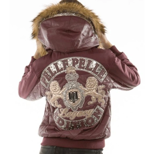 Pelle Pelle Legacy Burgundy Fur Hood Jacket