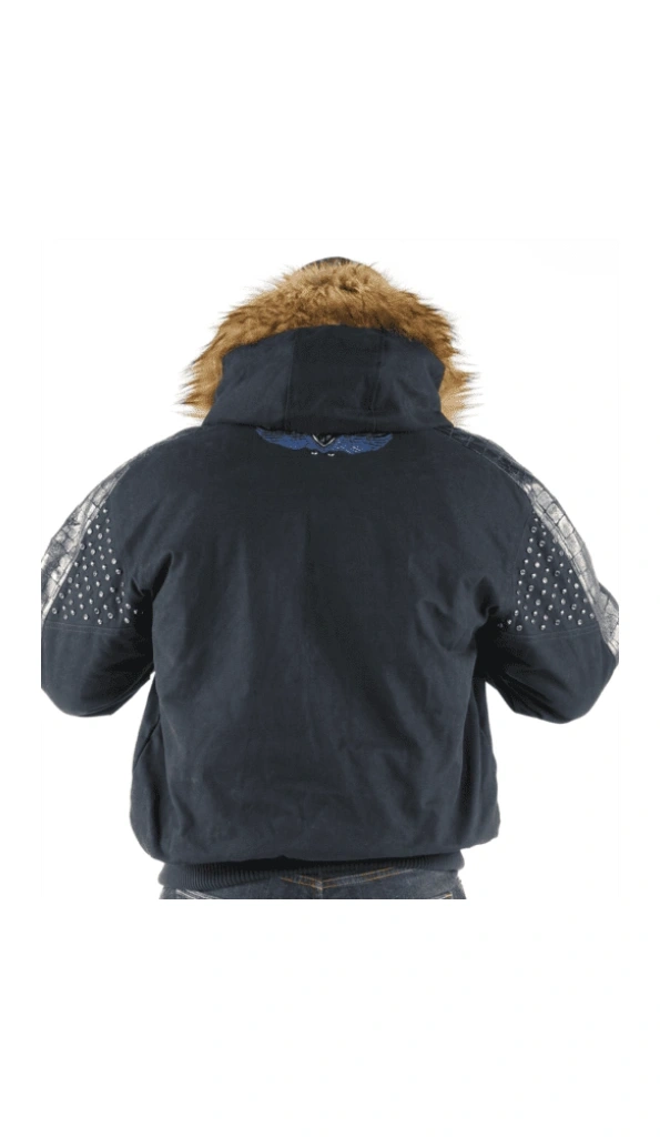 Pelle Pelle Men Airborne Navy Blue Jacket | Fur Hood Jacket