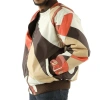 Pelle Pelle Brown Abstract Men Leather Jacket