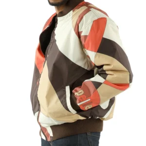 Pelle Pelle Brown Abstract Men Leather Jacket view 2