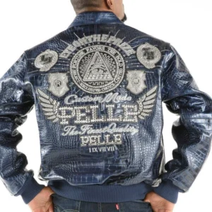 Pelle Pelle Men Blue Croc Leather Jacket | Eye On The Prize