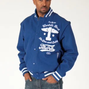 Pelle Pelle Blue World Best Men Varsity Jacket | Wool Jacket