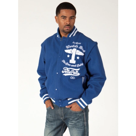 Pelle Pelle Blue World Best Men Varsity Jacket