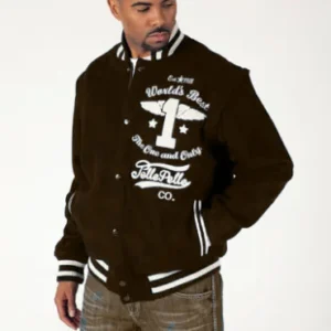 Pelle Pelle Brown World Best Men Varsity Jacket