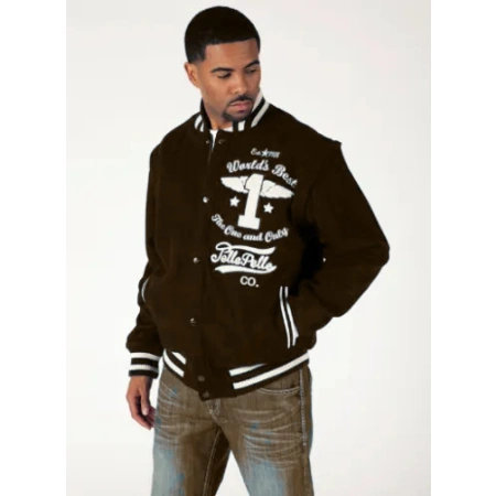 Pelle Pelle Brown World Best Men Varsity Jacket