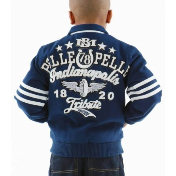 Pelle Pelle Indianapolis Kids Blue Wool Jacket