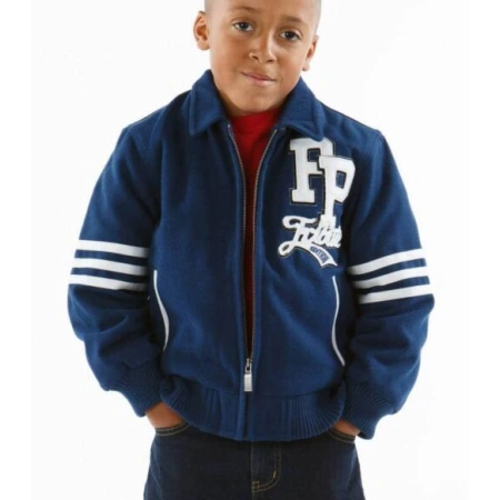 Pelle Pelle Indianapolis Kids Blue Wool Jacket