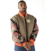 Pelle Pelle Men Black And Brown Varsity Jacket