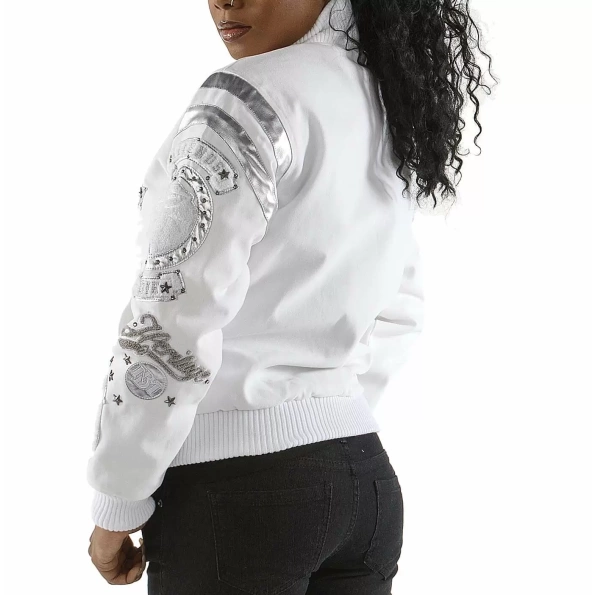 Pelle Pelle Women White Wool Jacket | Patched Jacket