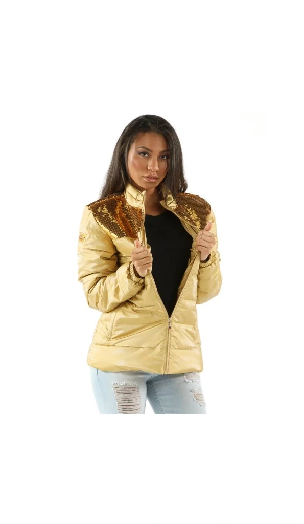 Pelle Pelle Women Metallic Yellow Puffer Jacket