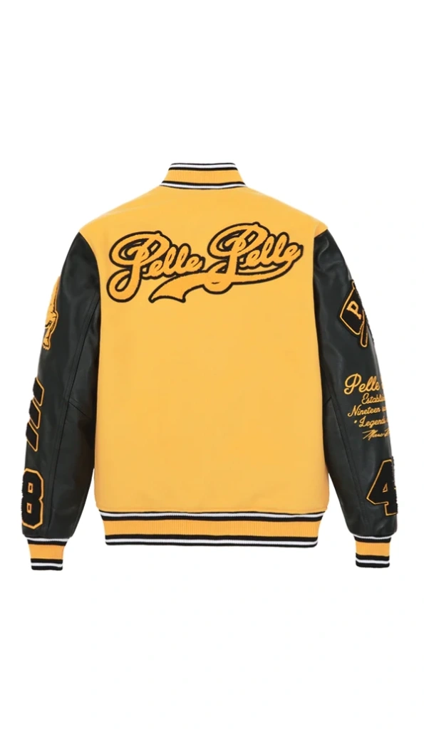 Pelle Pelle Yellow And Black Letterman Jacket