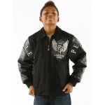 Pelle Pelle Kids Black Wool Leather Jacket