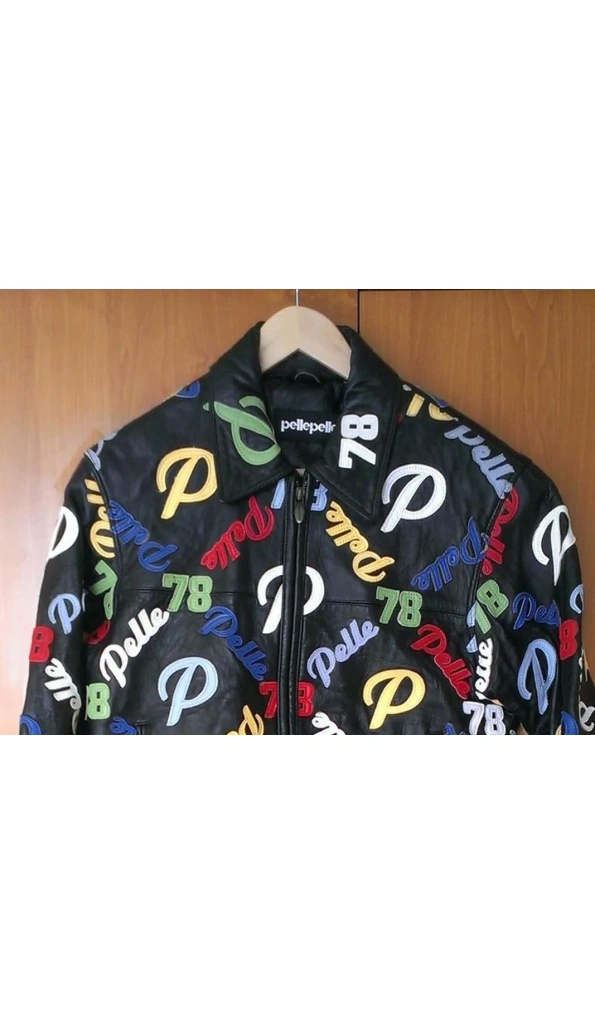 Pelle Pelle Black Patches 90s Leather Jacket