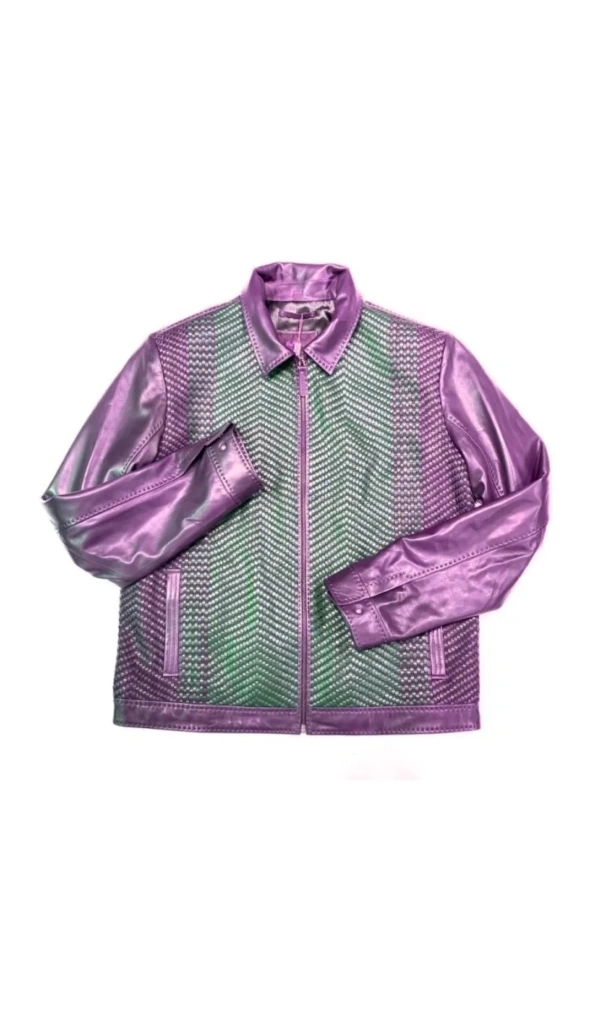Pelle Pelle Pink Weaved Leather Jacket