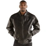 Pelle Pelle Men Plain Crocodile Leather Jacket