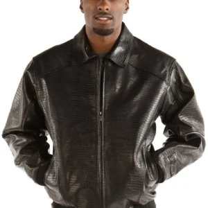 Pelle Pelle Men Plain Crocodile Leather Jacket