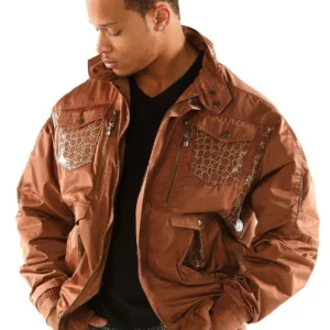 Pelle Pelle Brown Polyester Jacket | Men Jacket view 2