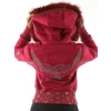 Pelle Pelle Red Winged Fur Hood Wool Jacket