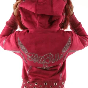 Pelle Pelle Red Winged Fur Hood Wool Jacket | Women Jacket view 2