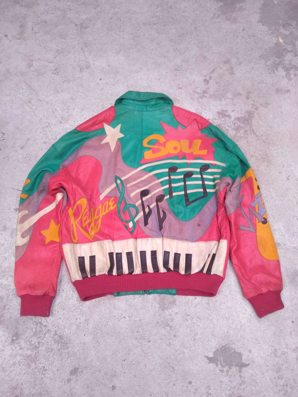 Pelle Pelle Pink And Green MB Leather Jacket