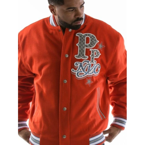 Pelle Pelle Orange NYC Varsity Wool Jacket