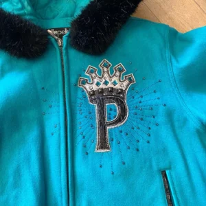 Pelle Pelle Blue Princess Fur Hood Wool Jacket | MB Jacket view 3