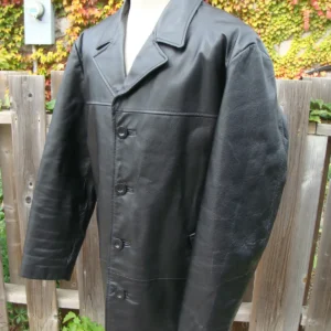 Pelle Pelle Black Genuine Leather Long Coat