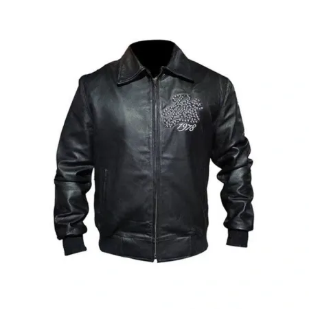 Black pelle pelle coat top